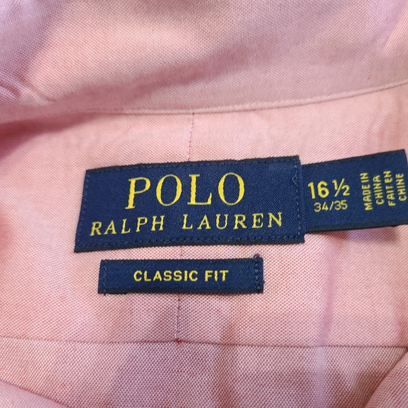 (984) Ralph Lauren Men's Classic Fit Polo Shirt, 16.5 Color: Pink - Picture 9 of 11